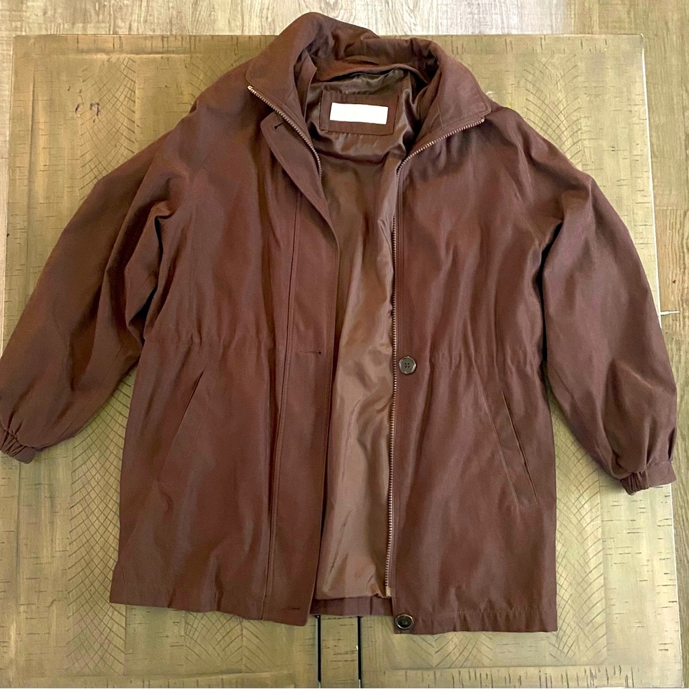 Brown Liz Claiborne utility jacket/rain coat